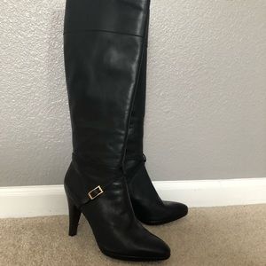 Black leather boots